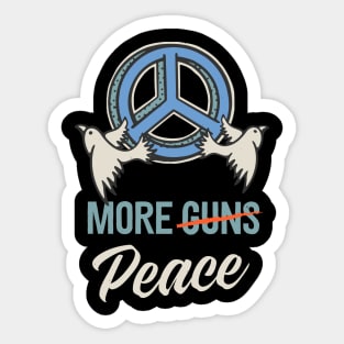 Peace Sign Doves Anti Guns Hippie Sticker